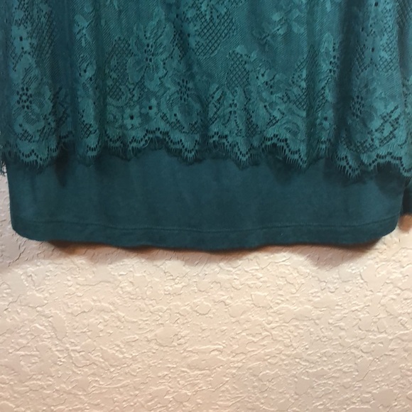L402/NWT LOFT ~ Emerald Green Lace Tank Top - Picture 5 of 6